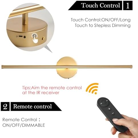 KARTOOSH Battery Operated Wall Sconces Set of Two Wireless Wall Lights - Image 3