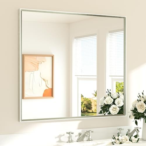 TETOTE Brushed Nickel Bathroom Mirror by TETOTE