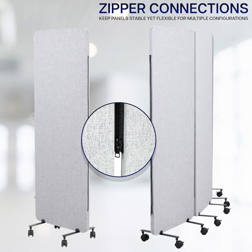VIVO Freestanding 145 x 66 inch Privacy Panel System, Mobile Cubicle Divider - Image 4