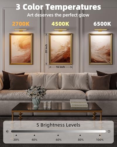 EZVALO Picture Light for Wall, Rechargeable Stick on - Image 4