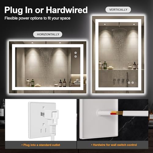 30x20 LED Bathroom Mirror with Lights, Lighted Vanity Mirror - Image 6