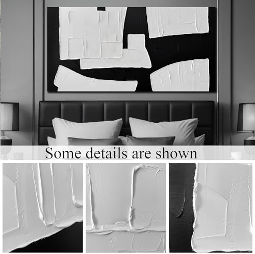 MDHKVPM Large Abstract Canvas Wall Art Black And White Wall Decor - Image 3