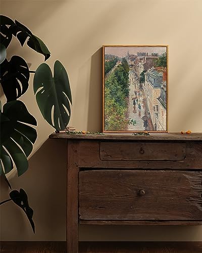 ARPEOTCY Vintage Framed Canvas Print Wall Art, French Paris Street Country Wall - Image 3