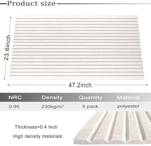 Large Acoustic Wall Panels, 10 Pack, Light Camel - Image 2