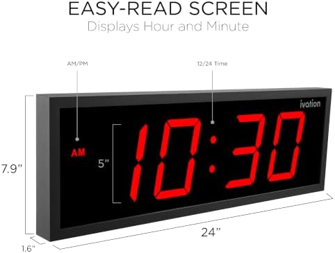 Ivation Large Digital Wall Clock - Image 2