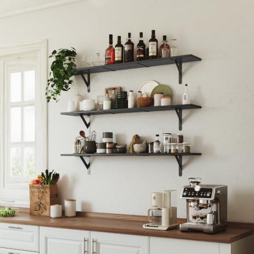 WOPITUES Long Wall Shelves 48″W x 8″D, Floating Book Shelves Max Load 65lbs - Image 2