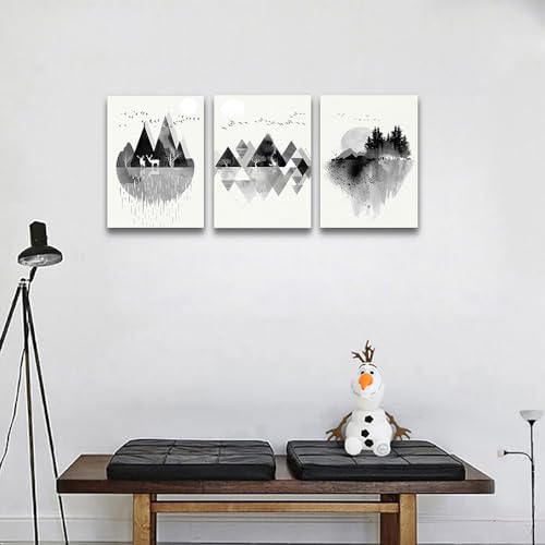 Lapremoly Black And White Geometry Paintings Wall Art - Image 5