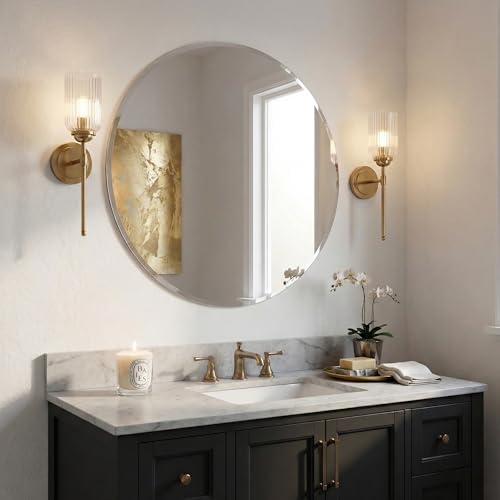 30 Inch Round Frameless Bathroom Mirror - Image 2
