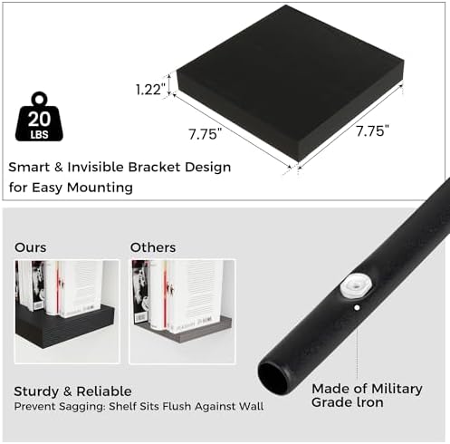 Venusmiles 8"x8" Square Floating Shelves - Image 3