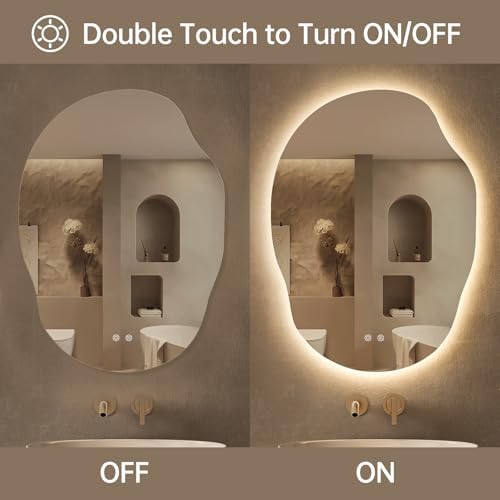 LOVESPEJO Irregular Backlit Mirror Bathroom 25"x35", LED Mirror - Image 5