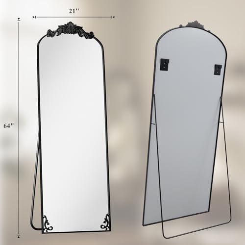 HARRITPURE 64"x21" Vintage Full Length Mirror, Arched Standing Mirror - Image 7
