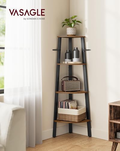 VASAGLE 4-Tier Corner Shelf Stand, Modern Ladder Shelf - Image 2
