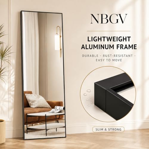 58"x20" Full Length Mirror, Floor Mirror Full Length Black - Image 6