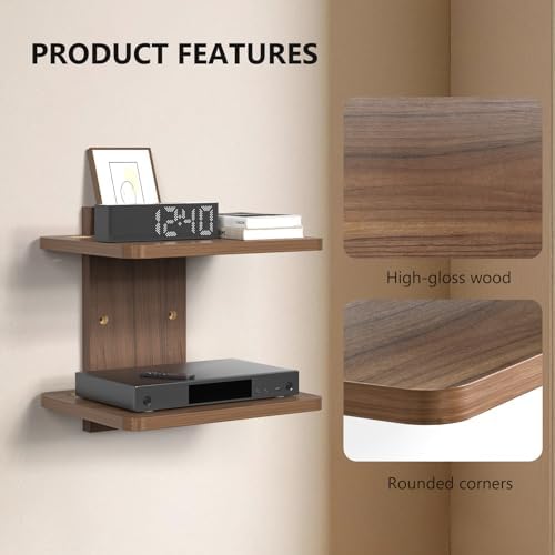 WALI 2 Tier Floating TV Wall Shelf - Image 3