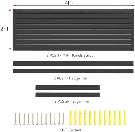 2x4FT Slat Wall Panels Garage Wall Organizer Tool Organizer Slat Board PVC Wall - Image 2