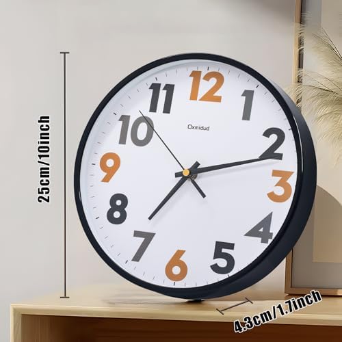 Modern Wall Clock, 10 Inch Silent Non-Ticking Battery Operated – Easy to Read - Image 2
