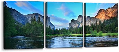 Pacimo Mountain Canvas Wall Art Panorama of Yosemite Valley Pictures Painting by Pacimo