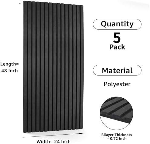 Art3dwallpanels Acoustic Panels, 5 Pack - Image 2