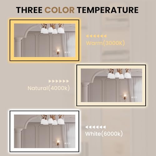 LOAAO 40"X24" LED Bathroom Mirror Black Framed - Image 6