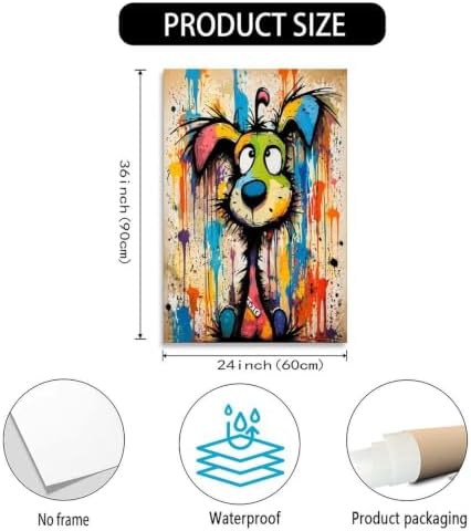 Colorful Cat Face Poster Pop Art Animal Print Canvas Wall Art - Image 3