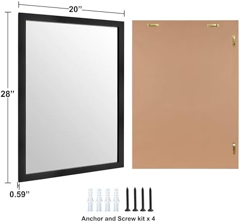 Rectangular Wall Mirror 28x20 Inch Bathroom Mirror - Image 2