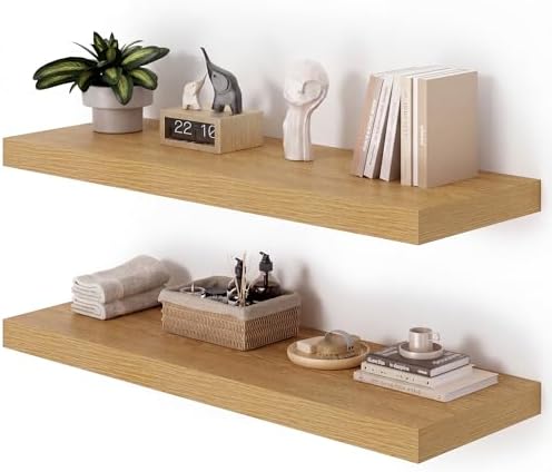 Heimlove 36 Inch Wall Shelf Bathroom Shelves Set of 2, Wall Mounted Shelves by Heimlove