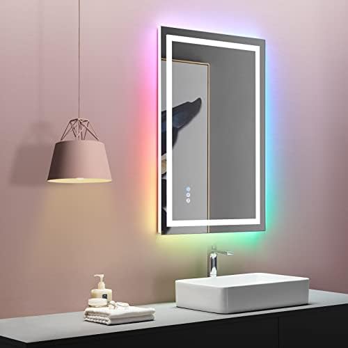 LOAAO 28"X36" RGB LED Bathroom Mirror by LOAAO