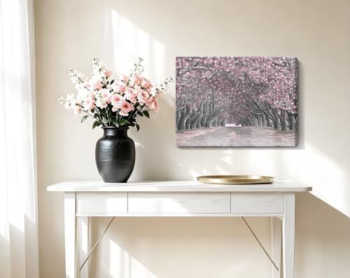 Nicetop Pink Wall Art–Abstract Floral Trees Artwork Canvas Print Romantic - Image 6