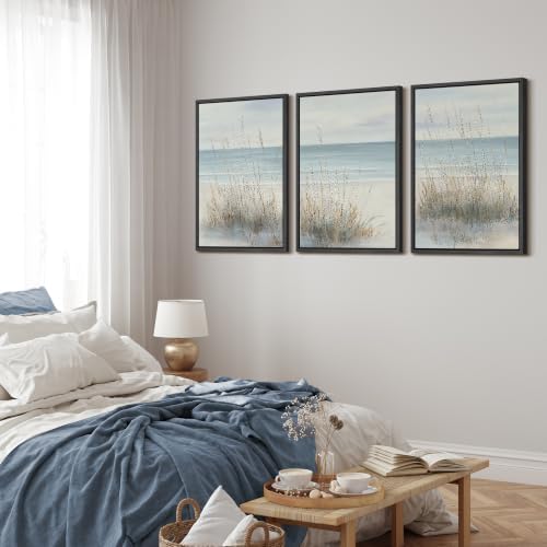 MUDECOR Framed Canvas Print Wall Art Set Coastal Dune Grass - Image 3