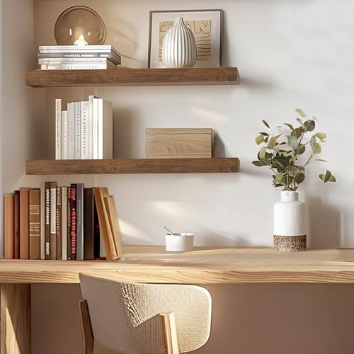 24in Rustic Brown Floating Shelves - Image 5