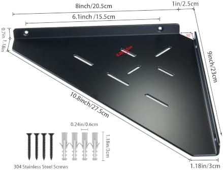 Corner Shelf, 3.0mm Aluminum Alloy Corner Shelf Wall Mounted, - Image 3