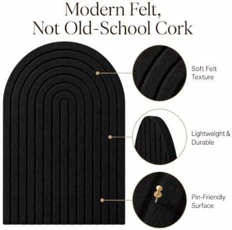 Large Arched Felt Bulletin Board, Sized 36" x 24" - Image 4