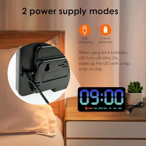 Digital Wall Clock 8.5 Inch Large Display LED Clock - Image 3