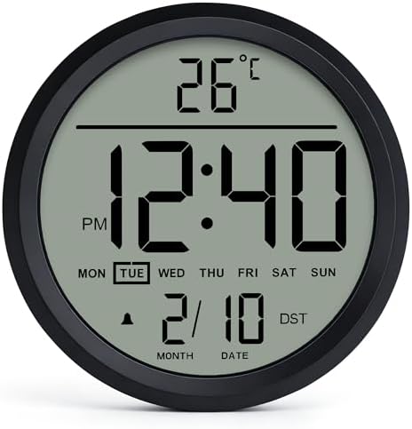 8" Round Digital Wall Clock Battery Operated by ArtfulClocksBeautifulMoments