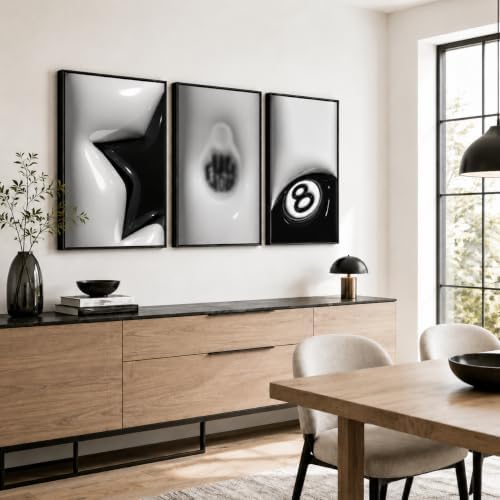 3Pcs Lucky 8 Ball Wall Art, 12x16 Inch - Image 5