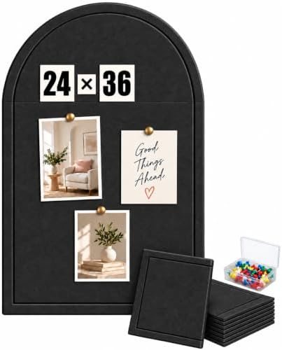 Large Arched Felt Bulletin Board, Sized 36" x 24" by Unknown