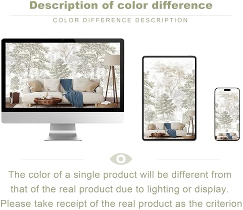 Beige Forest Peel and Stick Wallpaper Tree Landscape Wall Murals - Image 6