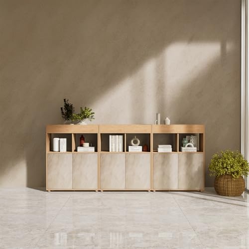 Beige Limewash Peel and Stick Wallpaper Concrete 48" x 118"Matte Cream Warm - Image 4