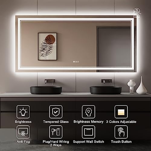 84x40 Inch LED Bathroom Mirror - Image 2