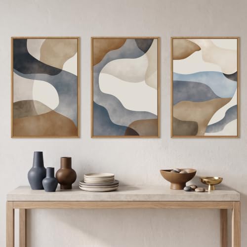 Aryroi Abstract Watercolor Block Framed Canvas Wall Art Set- 16"x24"x3 - Image 2