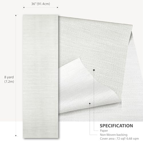 Ansehan Wallcovering W1320 Oxford Collection 36" W x 8 Yard L, Natural Paper - Image 6