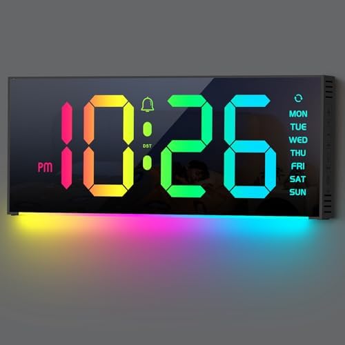 Abovsare Digital Wall Clock Large Display, LED Clocks by Abovsare