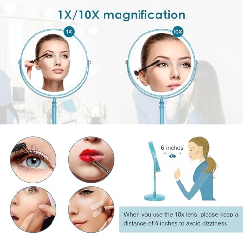 DEIOVWXS Makeup Mirror, Rechargeable Vanity Mirror - Image 4