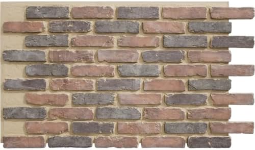 EverStone Aged Brick Faux Brick Panel, 46 7/8"W x 27"H x 1 1/4"D, Horizon Color by EkenaMillwork