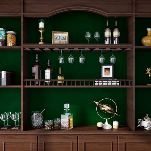 Stickyart 24"x160" Emerald Green Peel and Stick Felt Wallpaper Solid Color Soft - Image 2