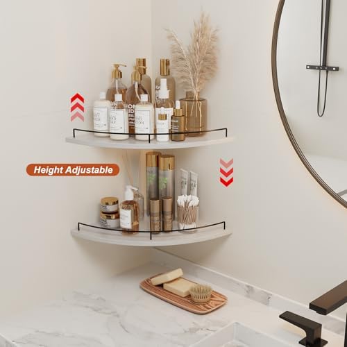 JJL Corner Shelf Wall Mounted, 12 Inches 2-Tier Floating Corner Shelf, - Image 5