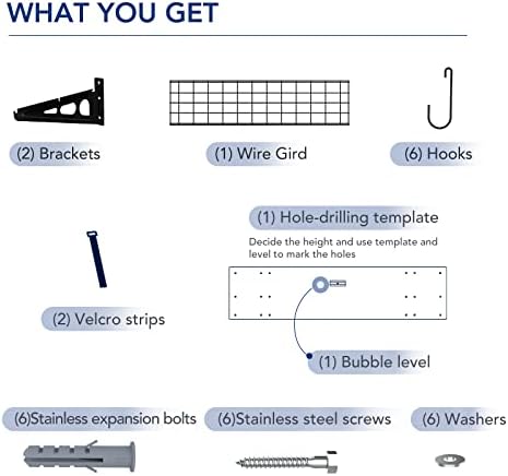 FLEXIMOUNTS 1-Pack 1x4 ft Garage Wall Shelving, Include 6 Bike Hooks - Image 7