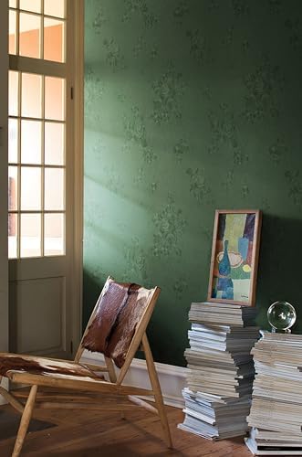 Erfoni Green Floral Embossed Wallpaper Pure Green Peel and Stick Wallpaper - Image 4