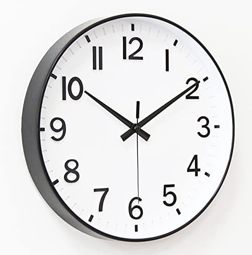 HZDHCLH 12 Inch Silent Wall Clock Battery Operated Non Ticking White Black - Image 3