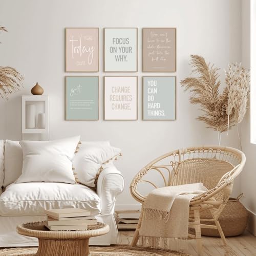 Youillne Office Wall Art Inspirational Motivational Canvas Wall Decor Pastel - Image 7